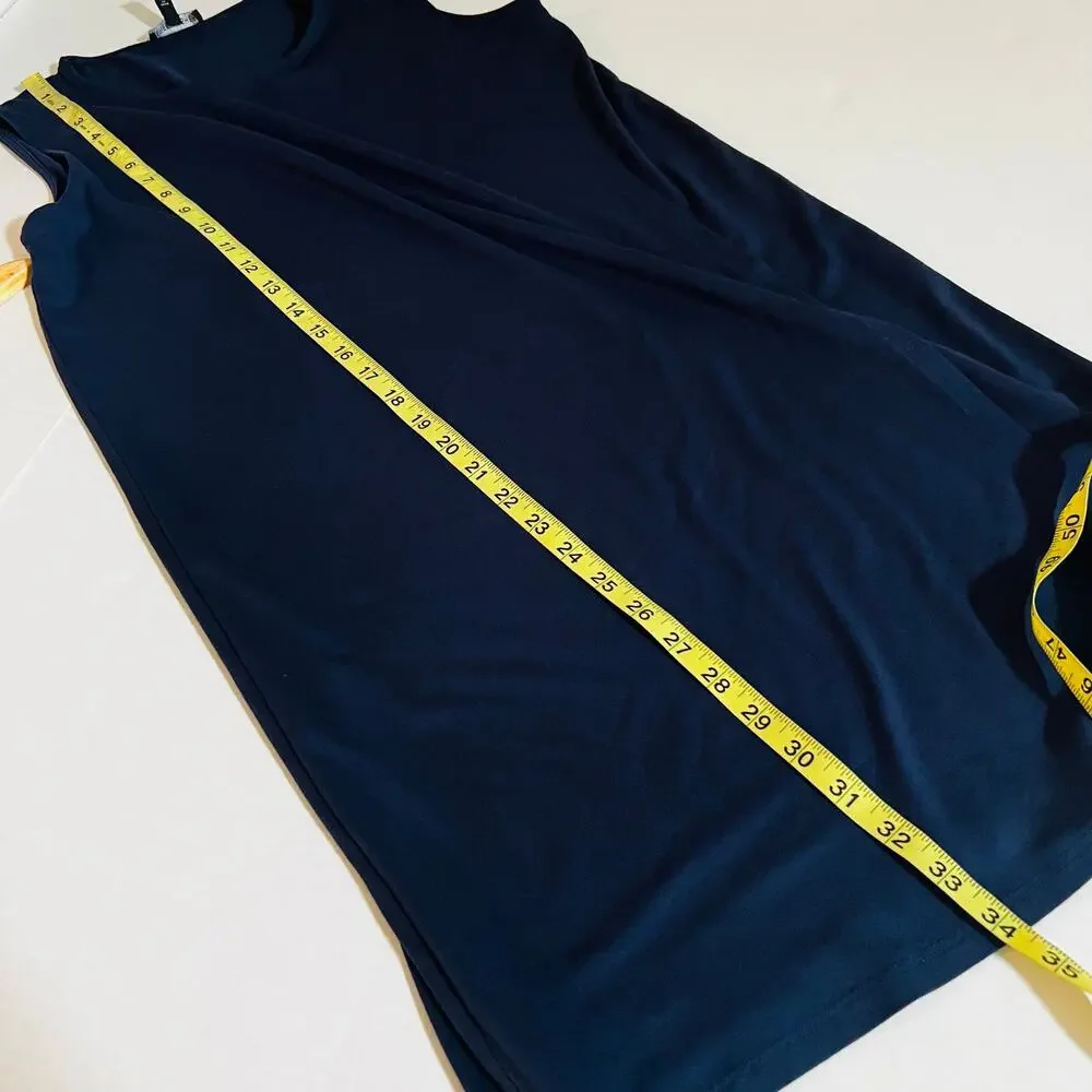 Eileen Fisher Navy Sleeveless Ovelay Shift Dress Size XS